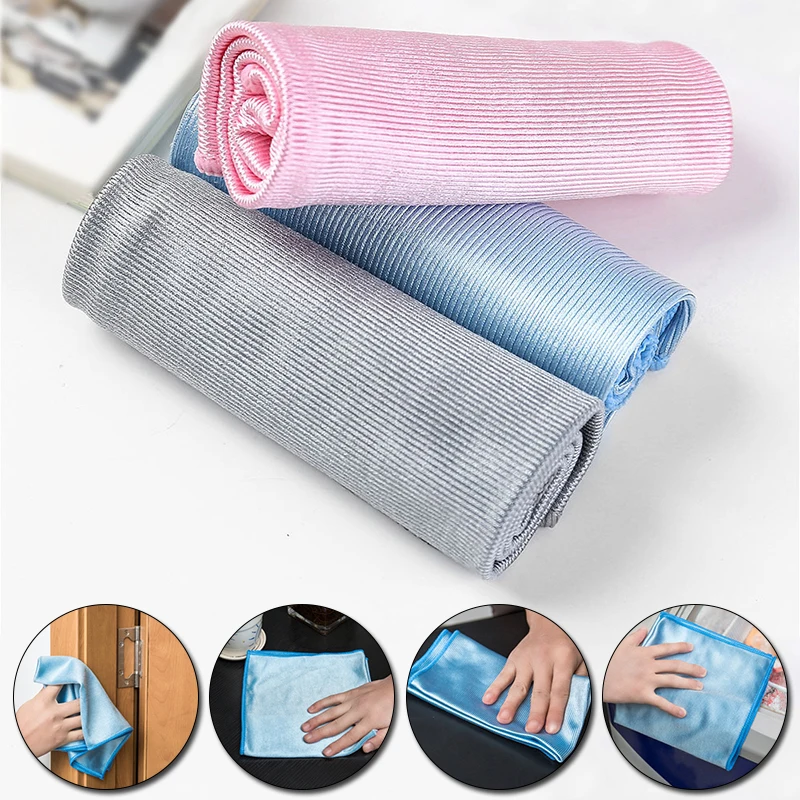 

Thickened Glass Cloth Microfiber Glass Wipes No Water Stains Car Rag Reusable Kitchen Cloths for Windows Glass Cleaning