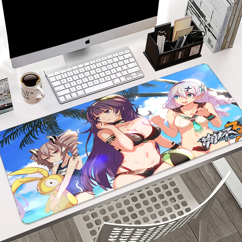 

Honkai Impact 3rd Mouse Pad Large 90x40CM PC Computer Gamer Kawaii Gaming Mousepad Varmilo Keyboard Desk Mat CS GO Carpet Table