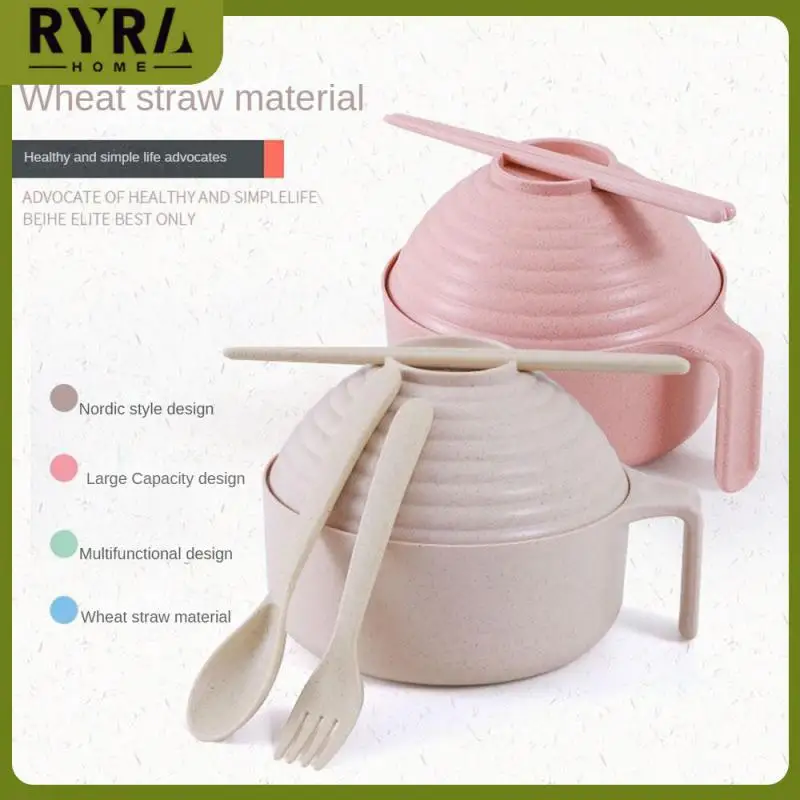 

Spoon Household 5/7piece Set Tableware Canteen Large Capacity Chopstick Kitchen Accessories Rice Bowl Buddha Series Wheat Straw