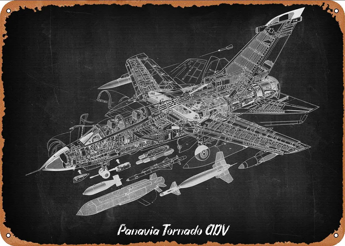 

Panavia Tornado ADV 2# Metal Tin Sign Wall Decor Man Cave Military Fan Gift Home Bar Pub Decorative Military Posters 12x8 Inch