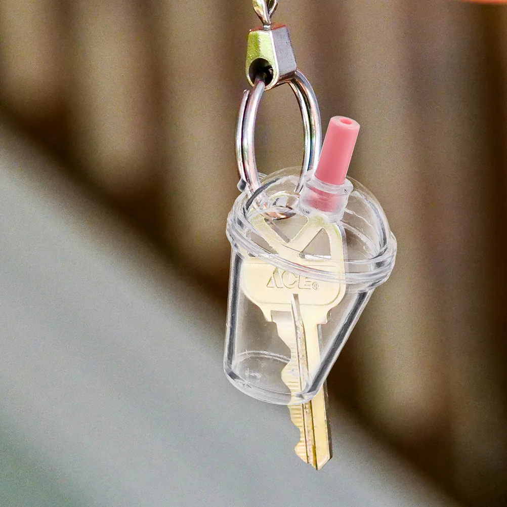 

Mini Cup Earring Charms House Decors Keychain Shape Drink Hanging DIY Keychains Jewelry Making Plastic Cups