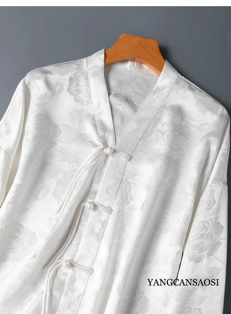 32 мм тяжелый 100% натуральный шелковый жаккардовый атлас Гардения белый чайный