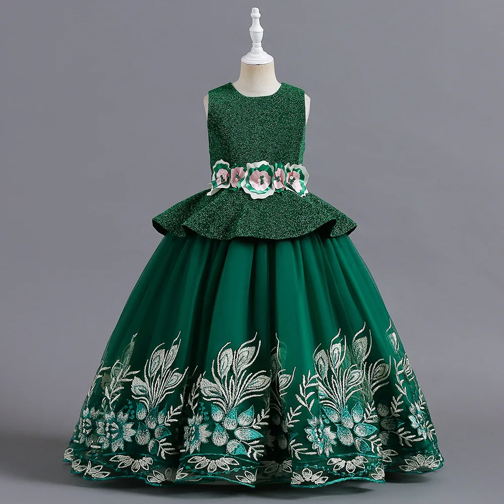 

Christmas Vestidos 2022 New Sleeveless Evening Dress Host Costume Bridesmaid Birthday Dresses For Girls Long Party Dresses 4-12Y