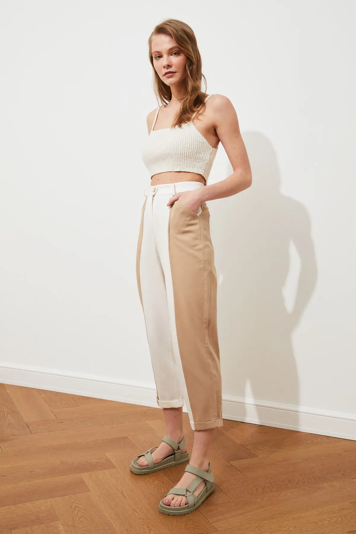 Двухцветные брюки TWOSS20PL0371 | Женская одежда