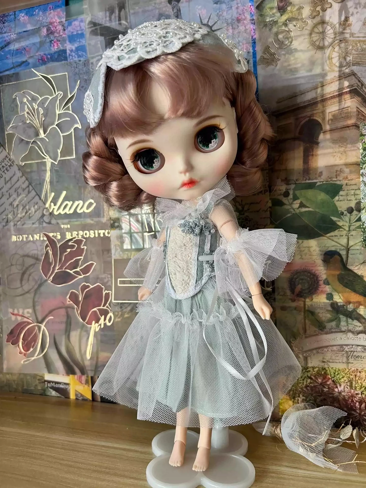 

（Only one set）Dula Doll Clothes Dress Light green mesh skirt Blythe Qbaby ob24 ob22 Azone Licca ICY JerryB 1/6 Bjd Doll