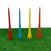 1 Box Plastic Golf Tees Multi Color Durable Rubber Cushion Top Golf Tee Rocket Shaped Appearance Golf Accessories 6