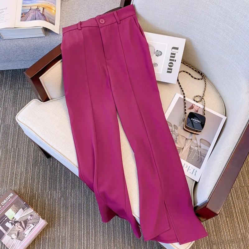 

2022 Summer Woman's Pants Cross 3 Colors Solid Long Trousers Loose Larger Casual Pants