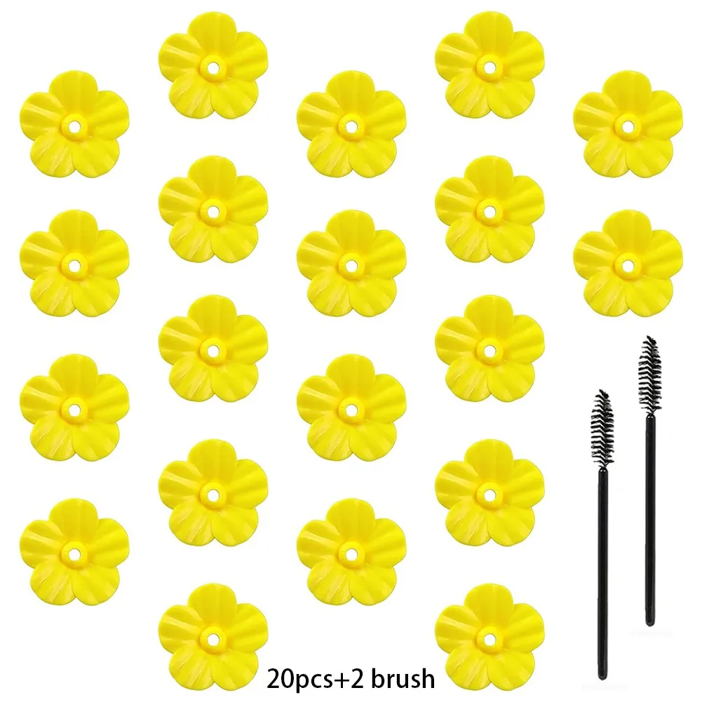 

20pcs Hummingbird Feeder Flower With Cleaning Brush Bird Feeder Replacement Flowers Yellow Feeder Part Wildlife Accessories