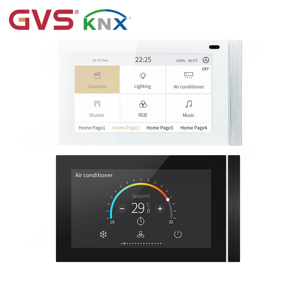 Фото Центральная панель управления KNX с 5-дюймовым IPS-экраном, интеллектуальная система управления домом и зданиями, умный настенный выключатель №3