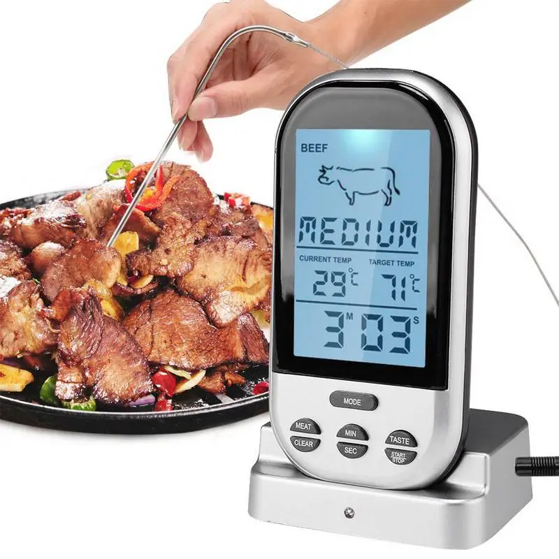 

Термометры для мяса, беспроводной Кухонный Термометр с Bluetooth, ЖК-дисплеем и таймером, с дистанционным управлением