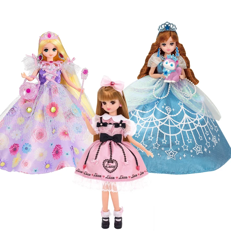 Takara Tomy Licca doll LD-01 love Licca-chan Dreaming Princess Starlight Seira Doll Shiny Floral Miyu Chan Gift Set for Girl