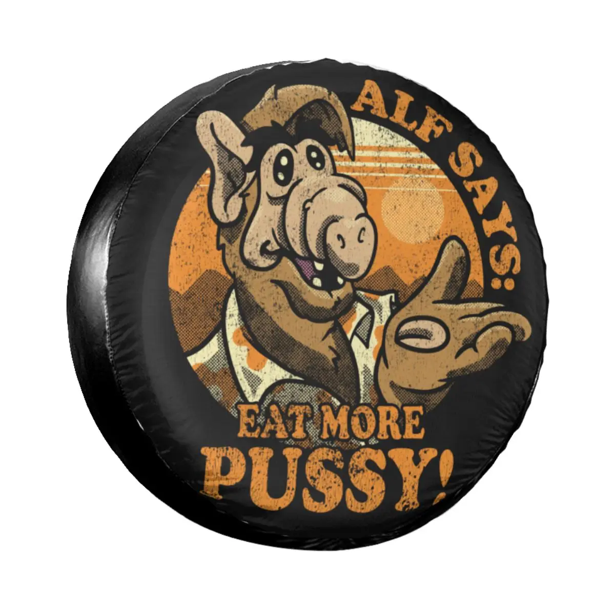 

Alf Gordon Shumway Spare Tire Cover for Jeep Honda Custom Tv Comedy Sitcom Cat Series Alien Car Wheel Covers 14" 15" 16" 17 Inch