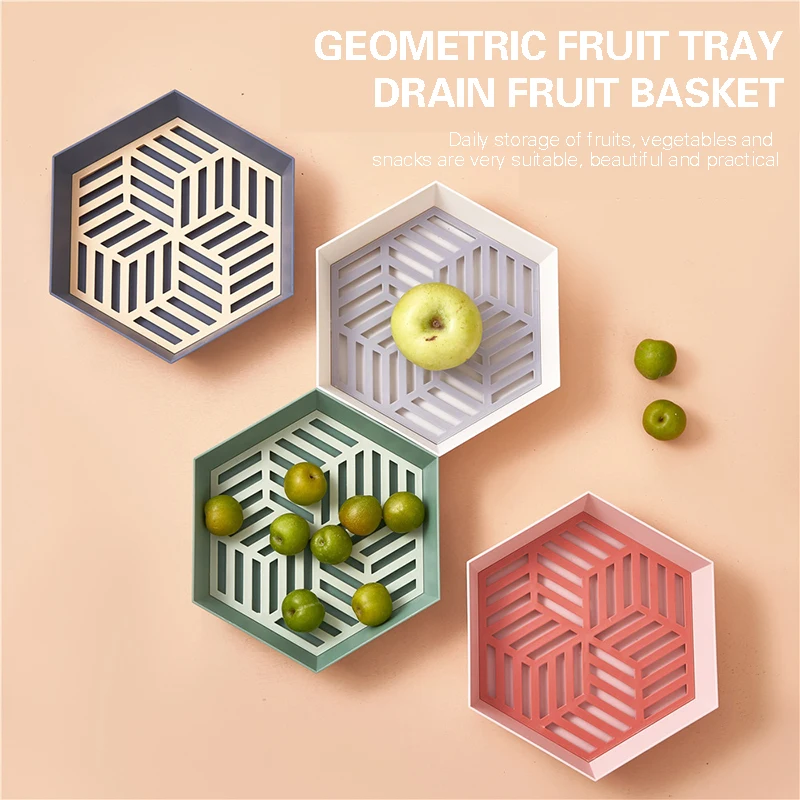 

Fruit Basket Durable PP Material Removable Drainage Layer Snack Food Storage Tray Basket Household Kitchen Supplies Storage Tray