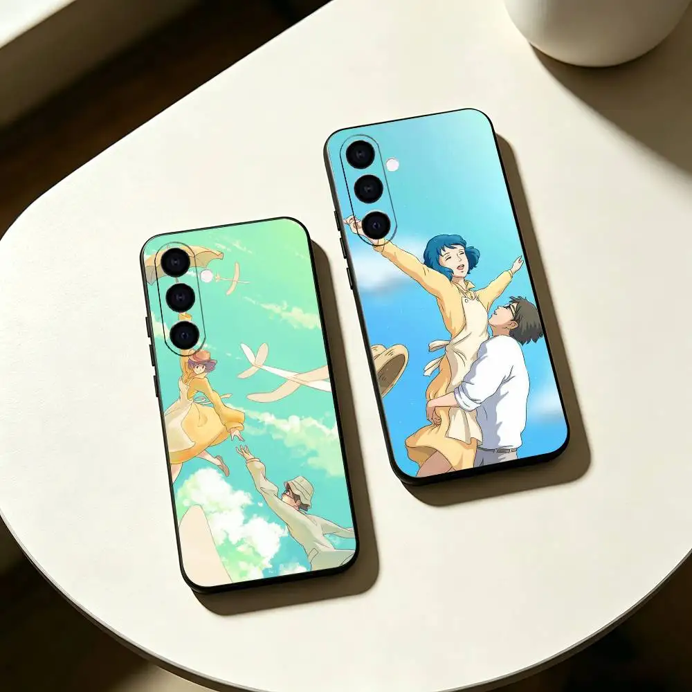 Фото Чехол для телефона с изображением персонажей из мультфильма T-The Wind Rises для Samsung Galaxy A73, A72, A71, A70, A53, A52, A51, мягкий силиконовый черный чехол №1