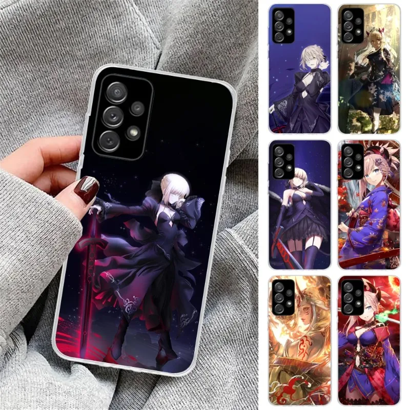 Чехол для телефона Grand Girl из серии Fate для Samsung Galaxy S10 S21 S22 Plus Ultra A91 A51 A21S A12 прозрачный.