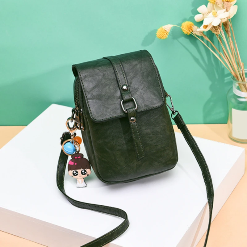 

New Women Purses Vintage Summer Bag Shoulder Strap Mobile Phone Bag Card Holders Doll Pendant Wallet Handbag Pockets For Girls