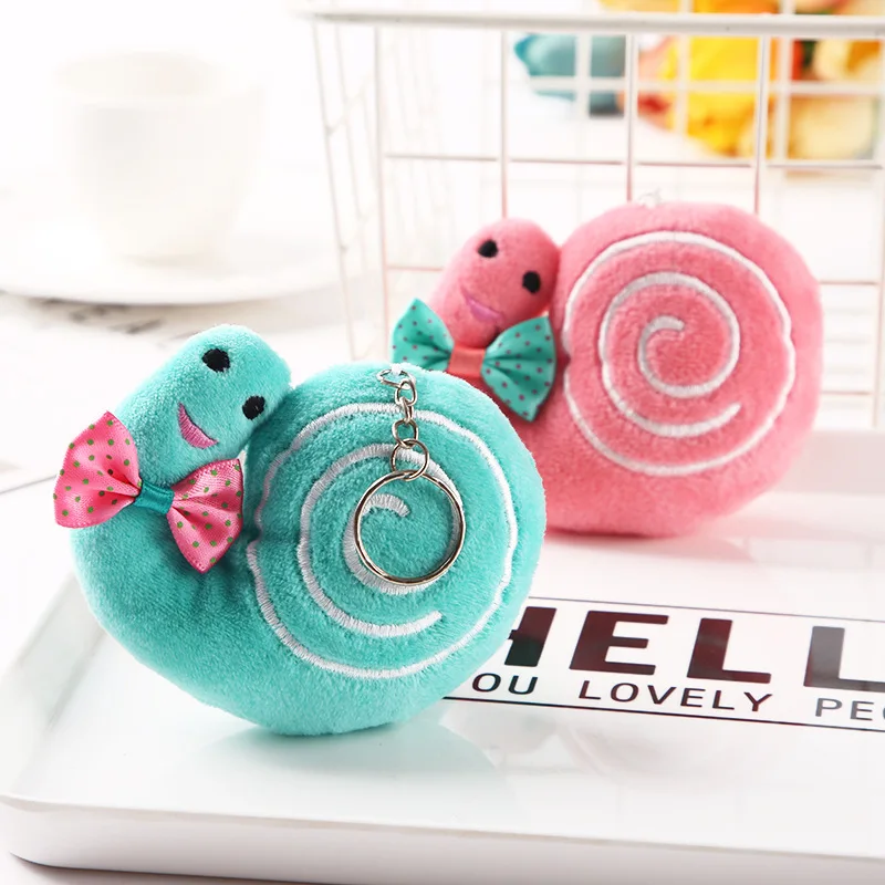 

1pcs Plush Bow Tie Snail Keychain Cartoon Cute Children Soft Toy Girl Birthday Gift Kawaii Car Lady Backpack Student Bag Pendant