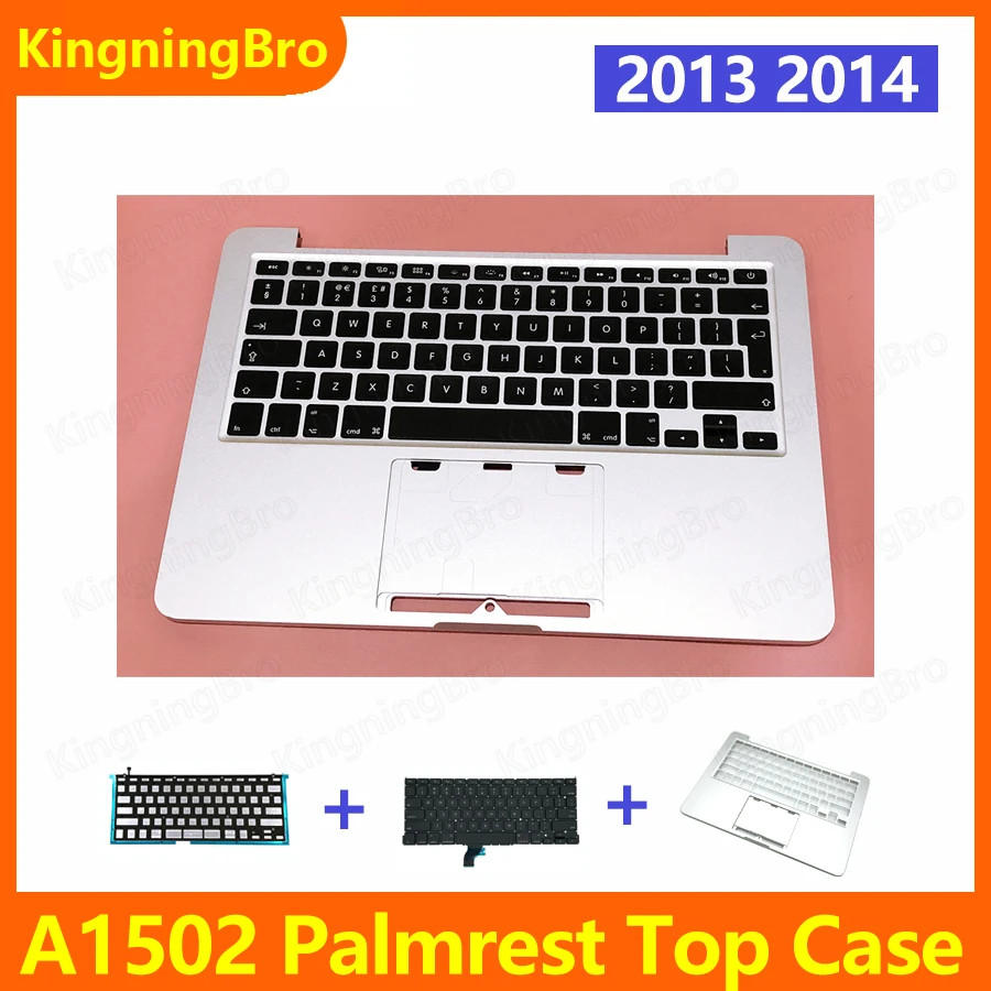 

New Laptop A1502 Topcase For Macbook Pro Retina 13" A1502 Top Case With Keyboard Backlight UK DE HU RU French Layout 2013 2014
