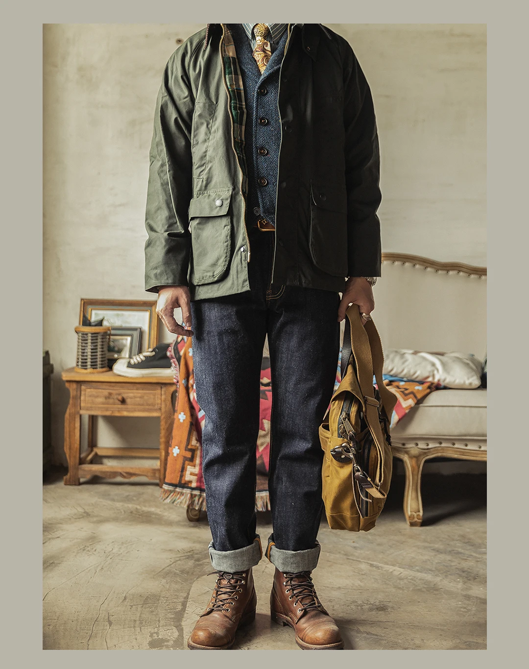 Slim Tapered Jeans Selvage Denim Men Work Wear Pants jeans hose herren  homme sexy  wkwkp00180 cargo jeans