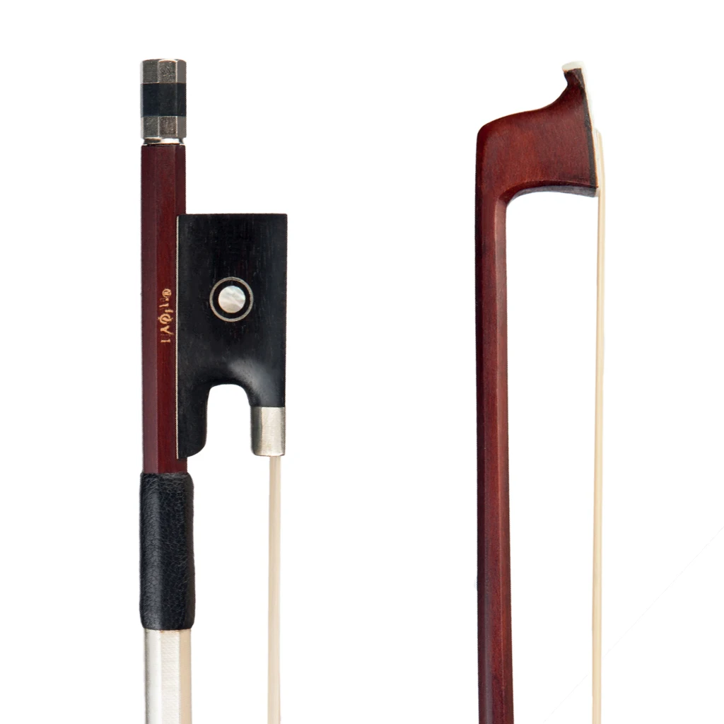 NAOMI 4/4 Violin Bow Brazilwood Bow Octagonal Stick White Mongolia Horsehair Ebony Frog W/ Paris Eye Inlay
