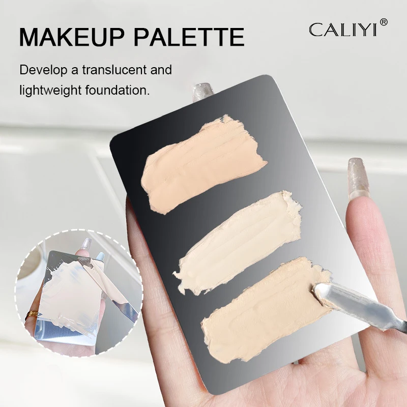 5 Шт. Палитра Для Смешивания Кистей Макияжа Лоток Цветов Нержавеющая Сталь