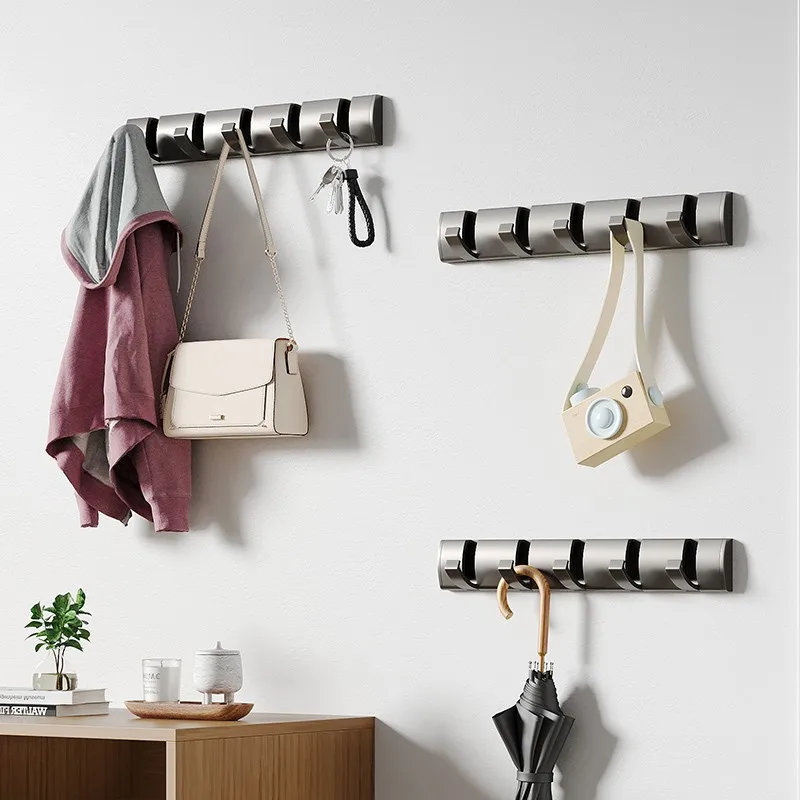 

Серые крючки Ermo, подвесная вешалка, крючок для одежды, новинка, дверной крючок, невидимый настенный крючок для ванной комнаты, 2/3/4/5/6/7, складной