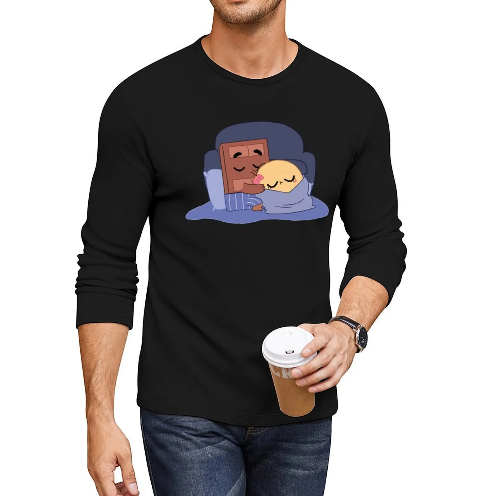 Долгая футболка Choco Pancake Sweet Couples Moments Together рубашка с животным принтом для