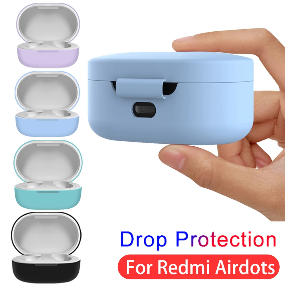 Защитный чехол для гарнитуры Xiaomi Redmi Airdots, беспроводные Bluetooth наушники, аксессуары Youth Edition, четыре цвета, силиконовый чехол