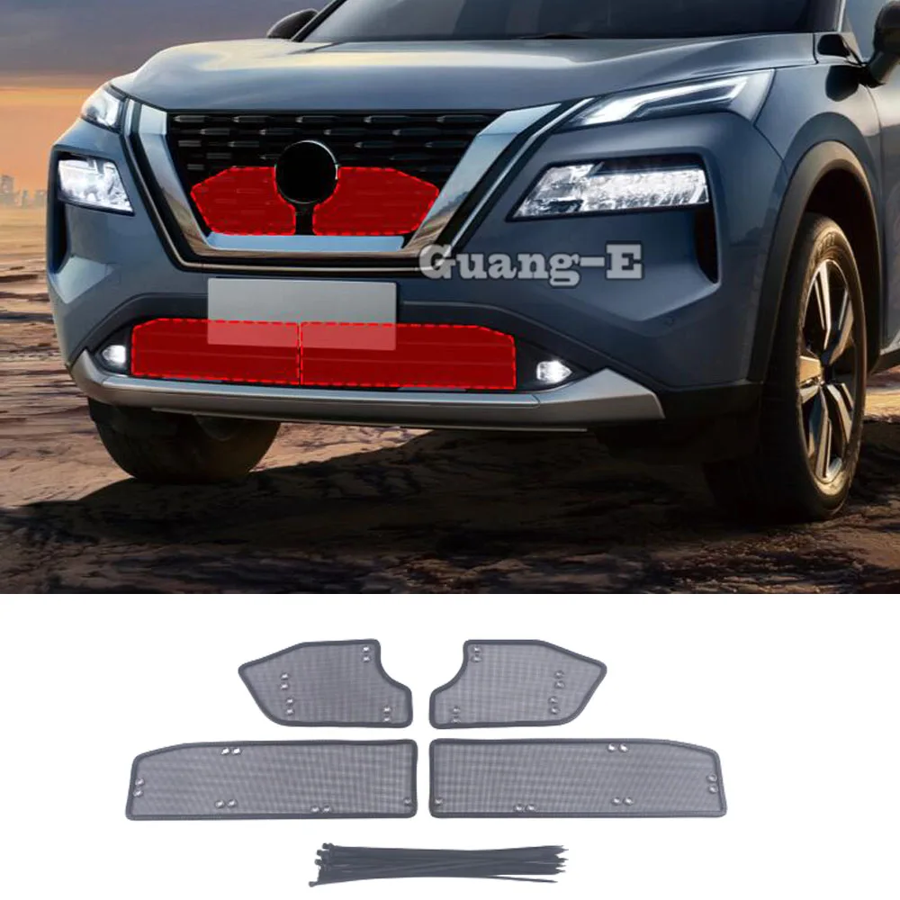 

For Nissan X-trail Xtrail Rogue 2021 2022 2023 Car Grille Insert Net Insect Screening Mesh Cover Trim Protection Covers