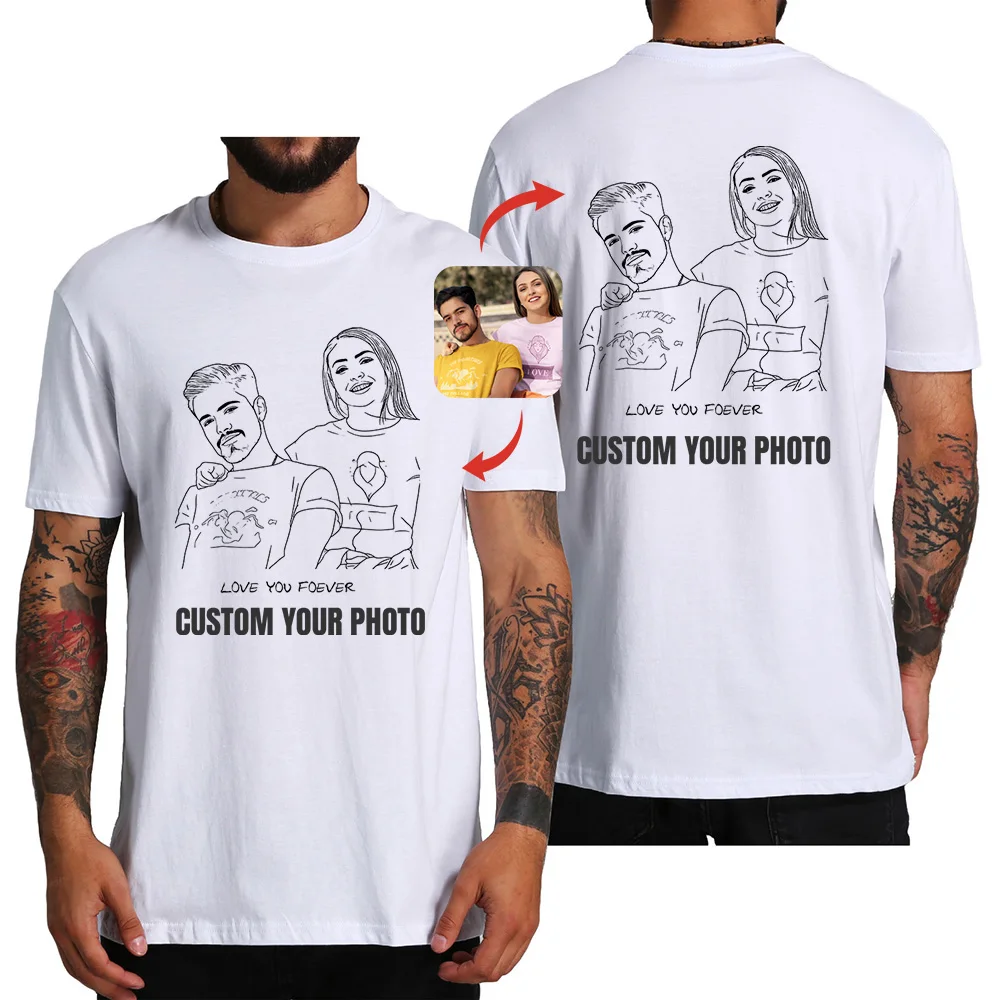 Персонализированная футболка в мультяшном стиле на заказ Добавьте свои