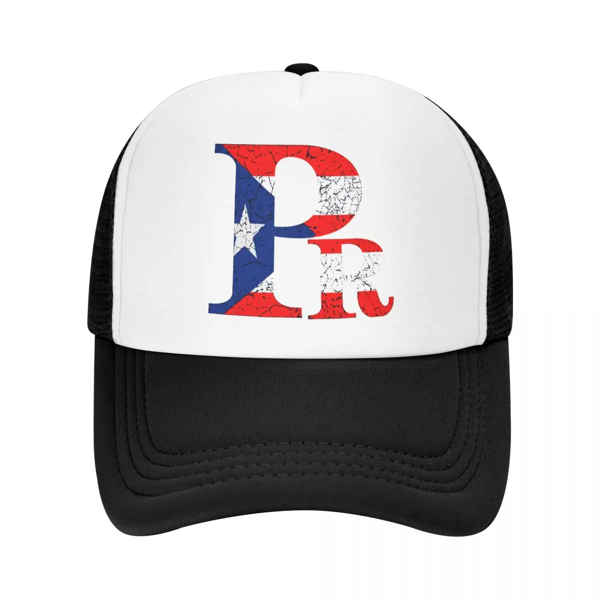 

Pr Puerto Rico Flag Baseball Cap for Men Women Snapback Trucker Hat Adjustable Unisex Fishing Mesh Hats