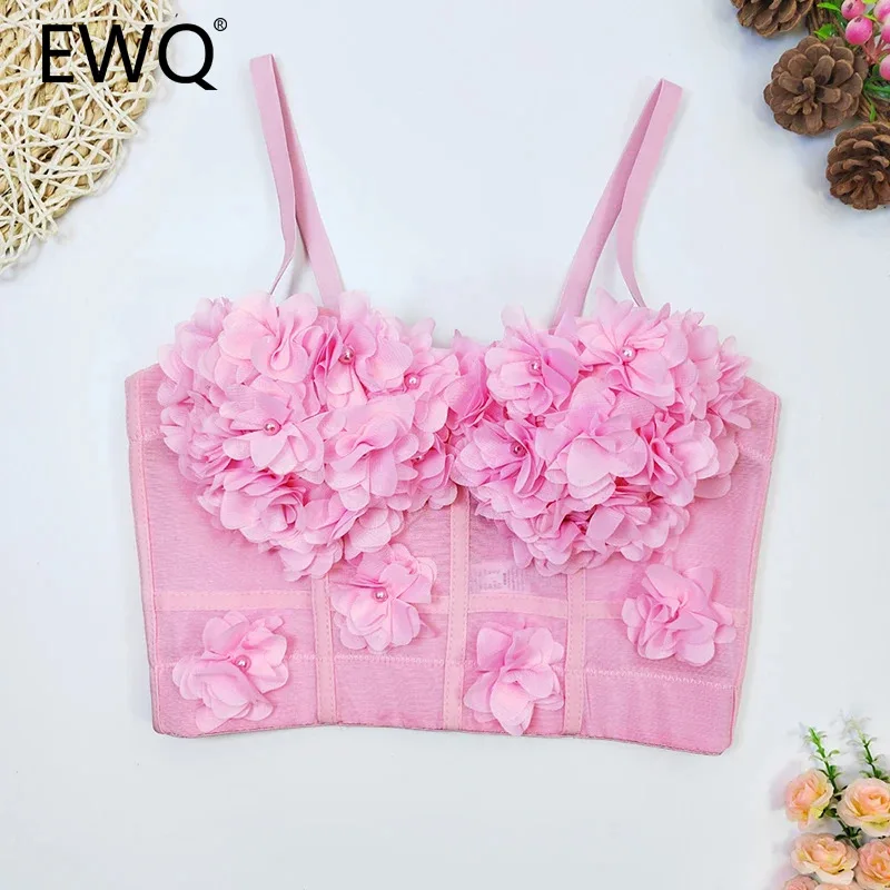 Женский цветочный топ-бикини с открытой спиной и бисером