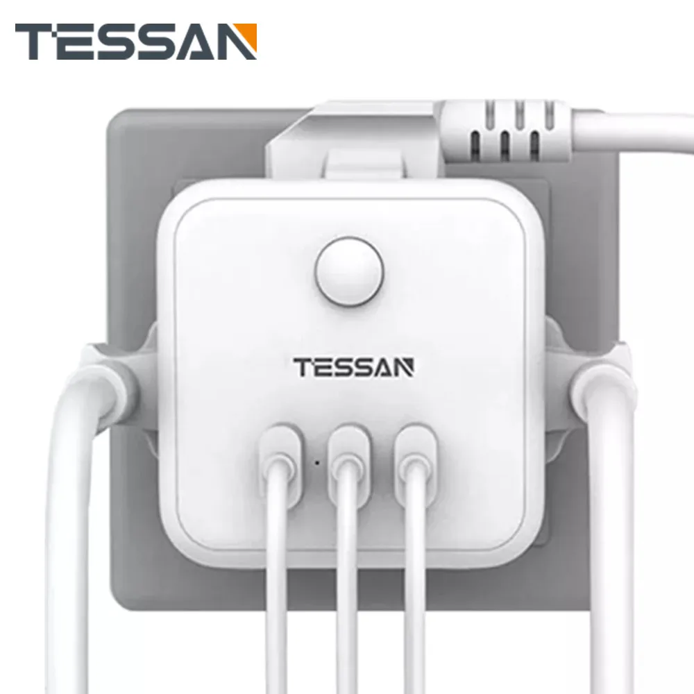 

Сетевая розетка TESSAN с 3 розетками переменного тока и 3 USB-портами