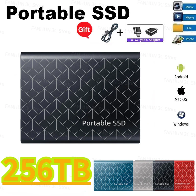 

Portable SSD 1TB/2TB High-capacity USB/Type-C Interface High-speed Mini Hard Disk External Hard Disk For laptops/desktop/phones