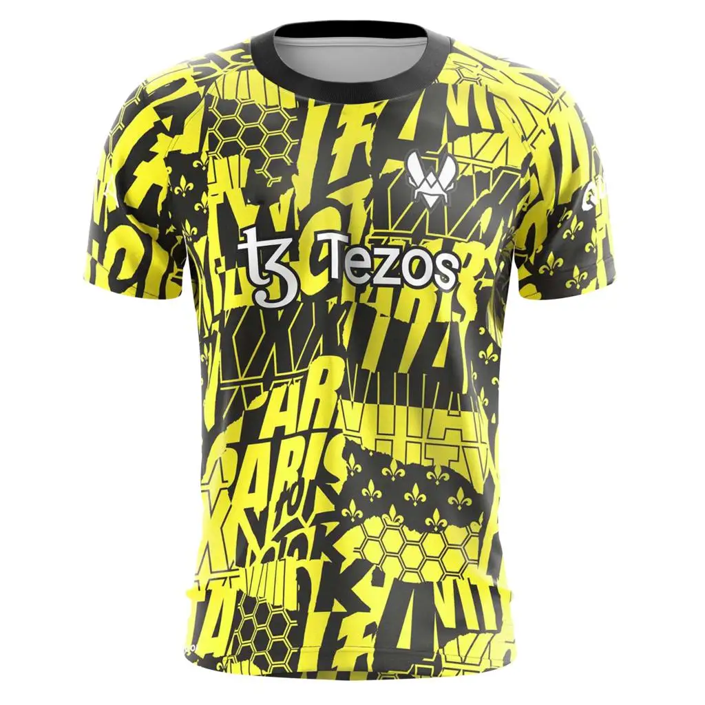 

2023 футболка для киберспорта новая футболка для французской команды Lesslot Vitality Джерси Форма для особой команды Csgo E-sport ZywOo летняя футболка с коротким рукавом