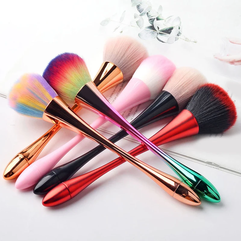 

Nail Powder Brush Blush Brush Nail Cleaning Dust Remove Pedicure Tool Soft Beauty Fluffy Manicure Aluminum Handle