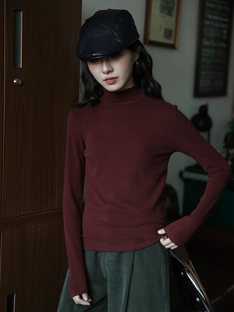 Разноцветная внутренняя одежда водолазка топ женская зимняя новая пригородная