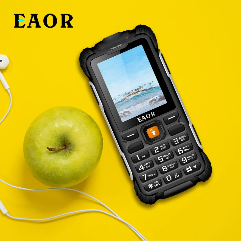 

EAOR Mobile Phone 3000mAh Battery Power Bank Dual SIM Glare Flashlight Rugged Phone Feature Phone Big Speaker Old Man Cellphone