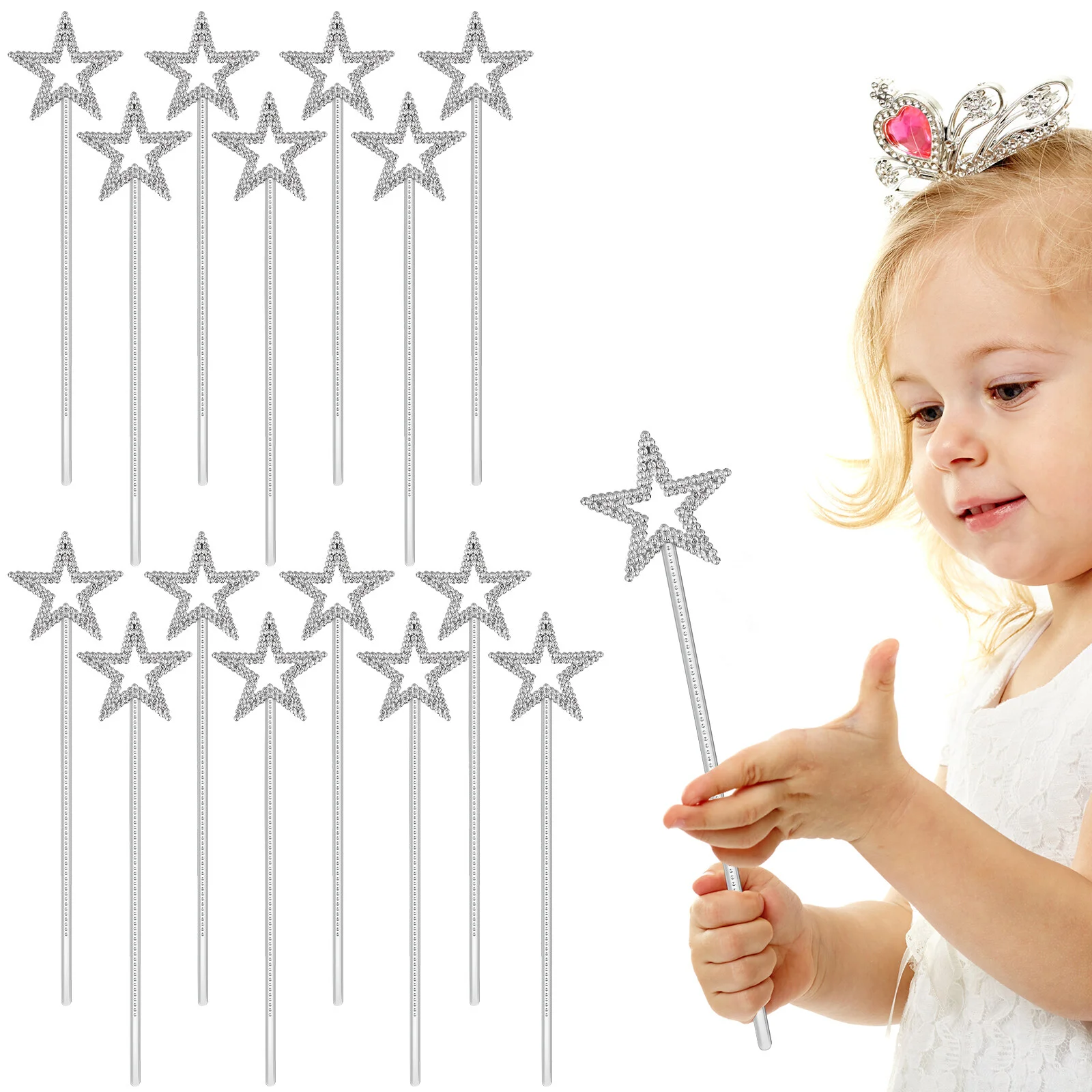 

15 Pcs Gift Party Supply Fairy Sticks Girls Kids Favors Princess Wands Costume Prop Plastic Cosplay Stage Performance Child
