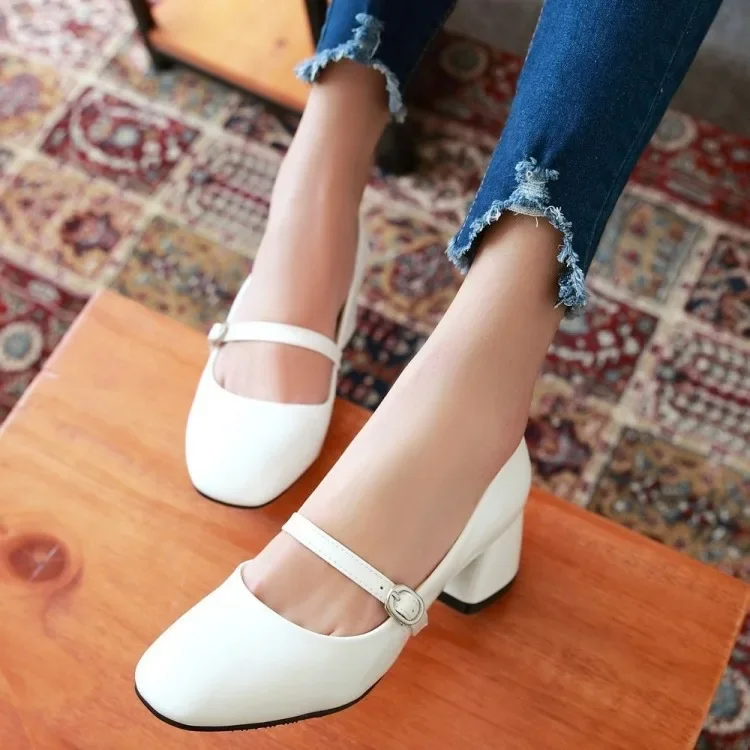 Туфли LIHUAMAO женские из лакированной кожи туфли-лодочки на высоком каблуке ремешок