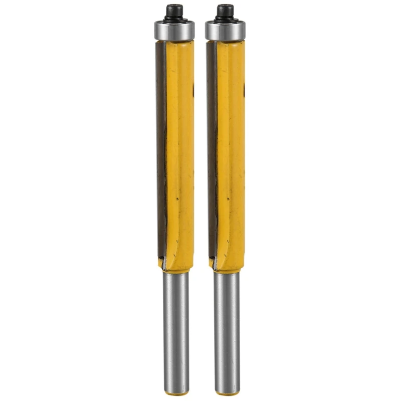 

2X 2 Inch Height Extra Long Flush Trim Router Bit 1/4 Inch X 3/8 Inch Woodworking Milling Cutter For Wood Diy Tool