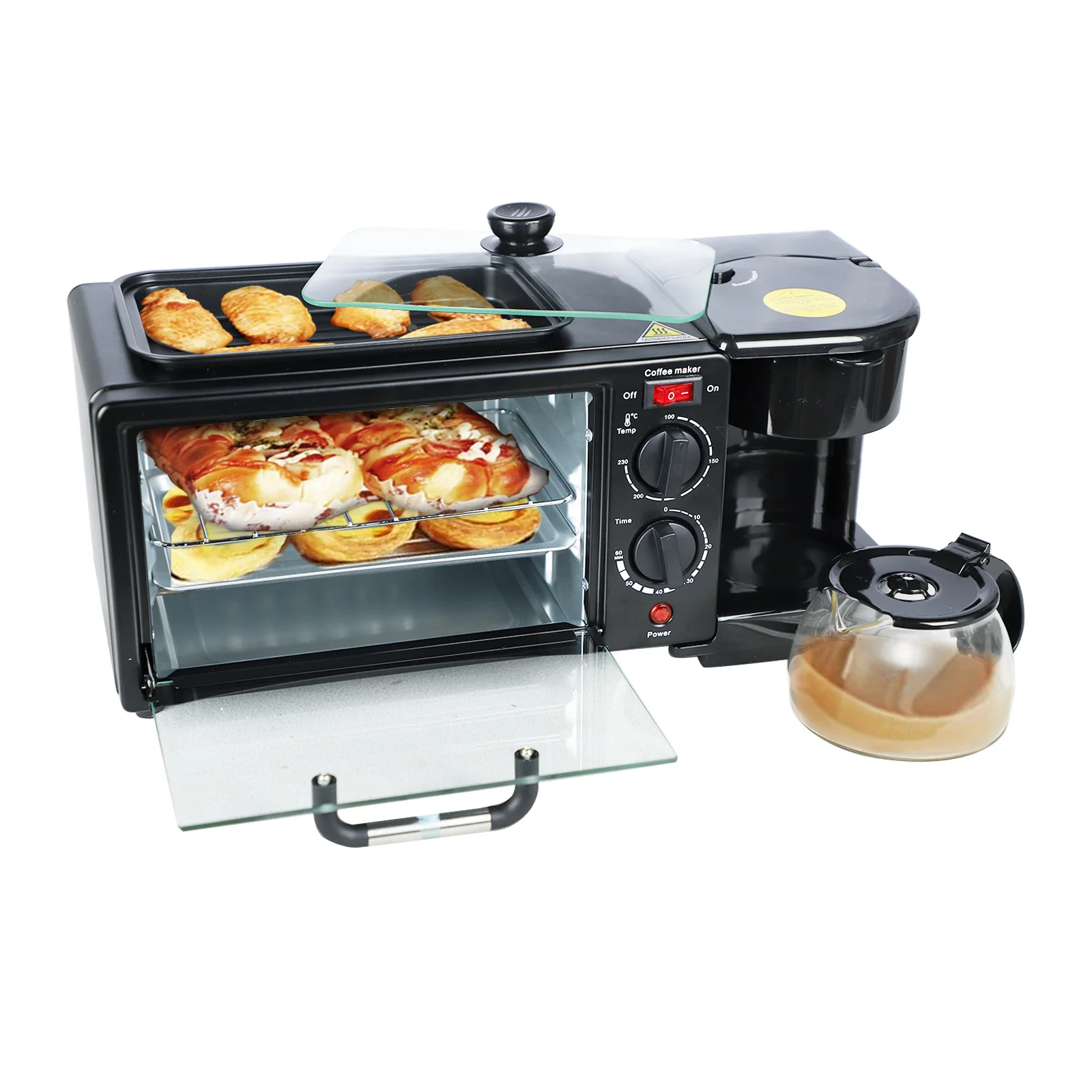 3 в 1 антипригарная сковорода для завтрака портативная тостерная духовка с