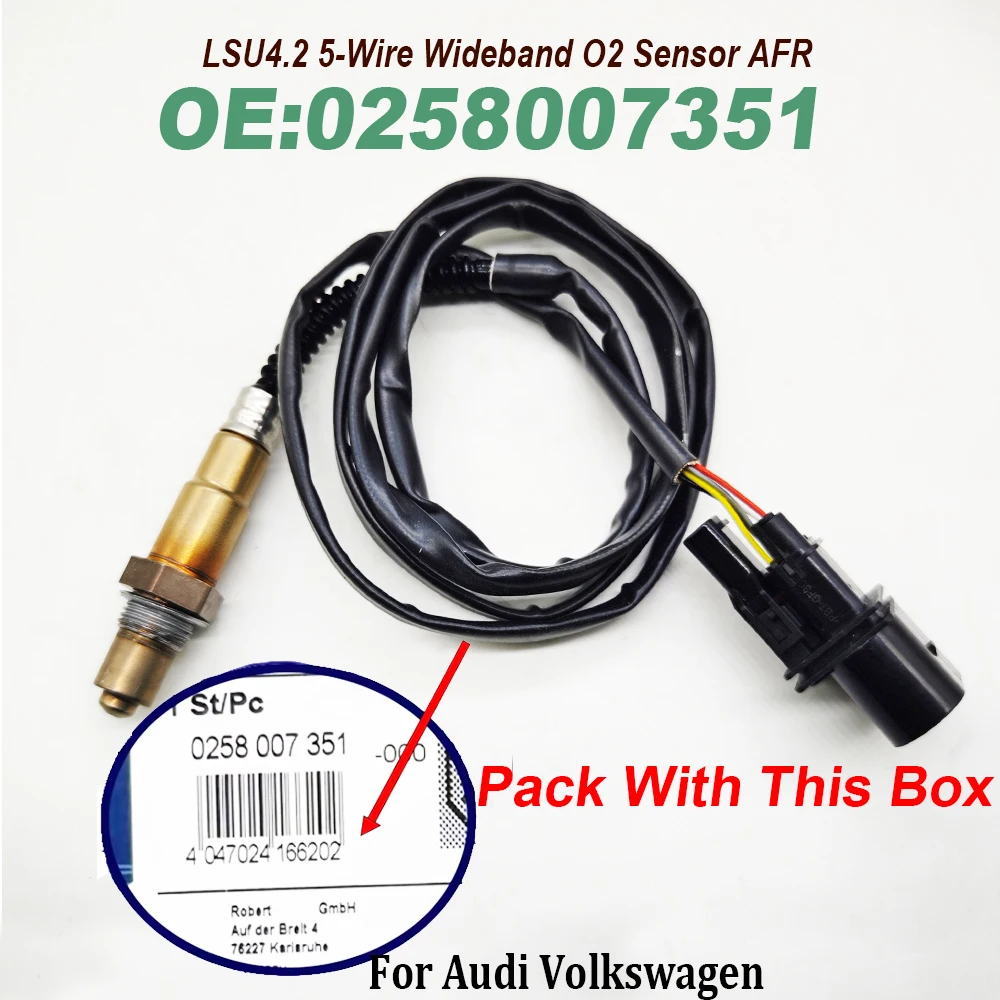 

0258007351 Лямбда-датчик кислорода для Skoda 99-05 VW jie da 1.8L-L4 Номер детали # 0 258 007 351 1К 0998262 Д