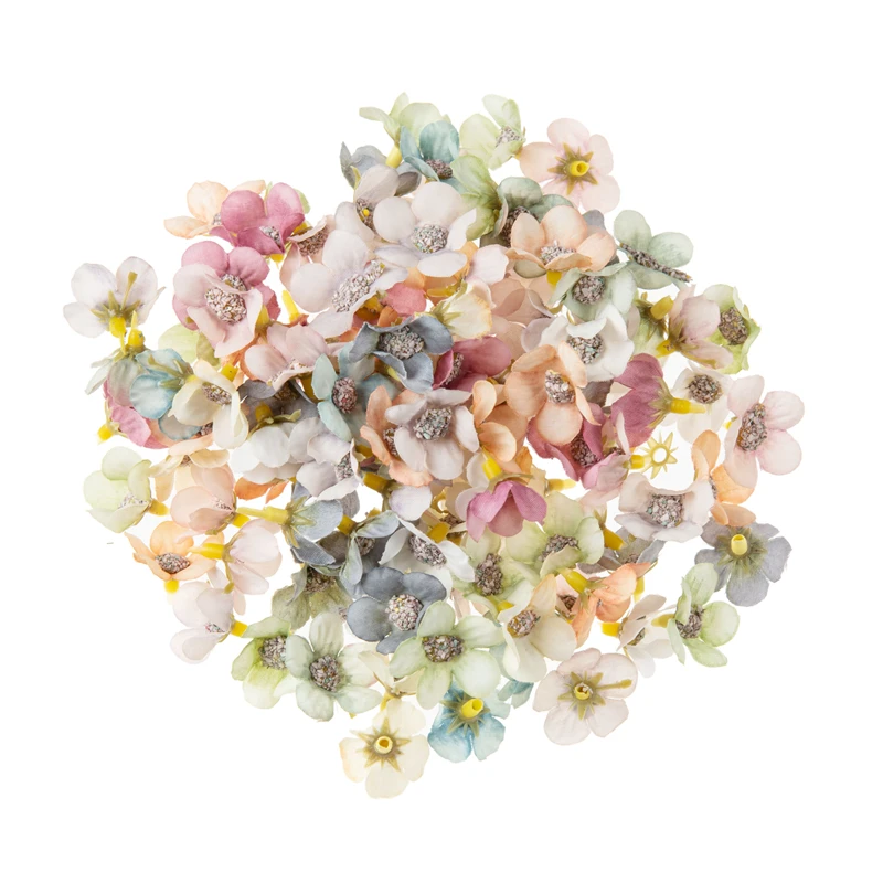 

50 шт. искусственные цветы для скрапбукинга, коробка для конфет, свадебный Декор для дома, маленькие цветы для рукоделия, рождественские венки, шелковая мини-Маргаритка