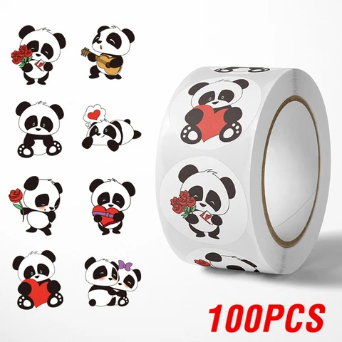 Tumoni наклейки с пандами 100-500 шт