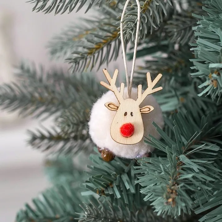 

Мультяшные фетровые подвески-олени для Рождества 2/4/12 шт.