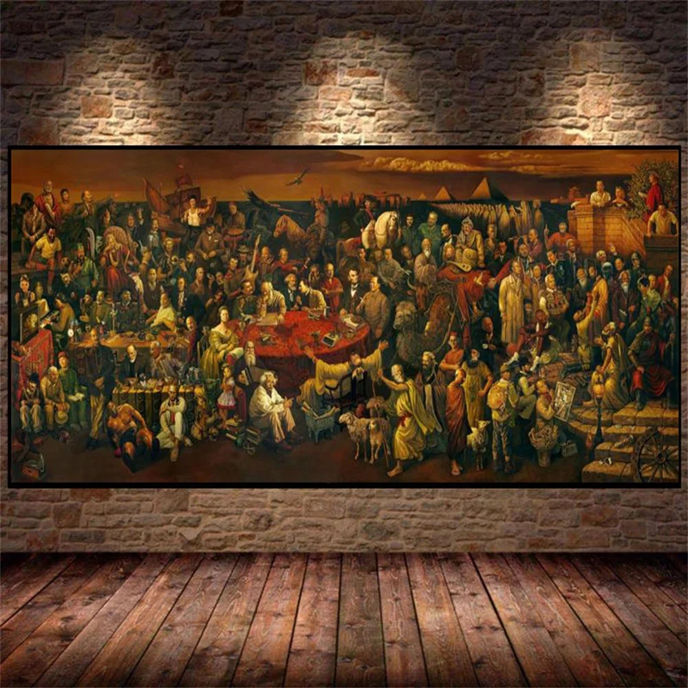 

Famous People Canvas Art Painting Discussing The Divine Comedy with Dante Picture Prints and Poster for Living Room Home Decor