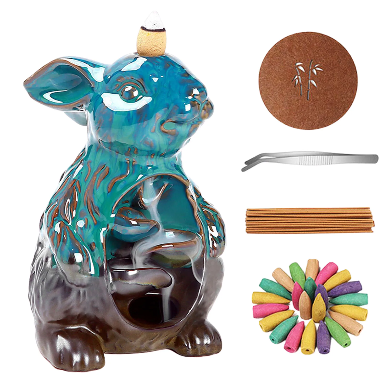 

Waterfall Incense Burner Backflow Incense Burners Holder with 20 Backflow Incense Cones30 Incense Sticks Aromatherapy Waterfall