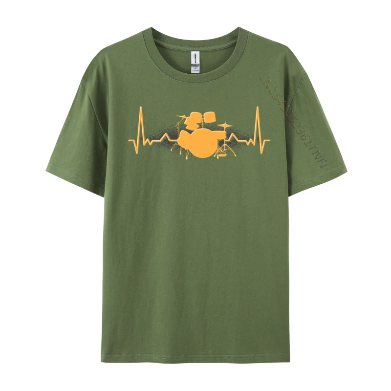 Music Musician Percussion Drum Set Drummer Heartbeat Drums Custom T-Shirts Tops Shirt Discount Customized Design Men