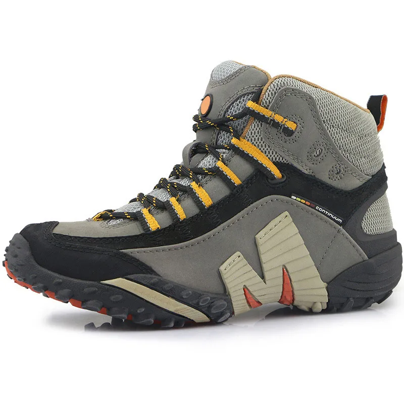 Men`s genuine leather anti-slip breathable climbing hiking boots mens off-road Shockproof camping trekking boots